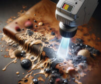 Laser cleaning for removing contaminants from leather surfaces