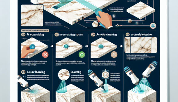 Laser cleaning for removing contaminants from marble surfaces