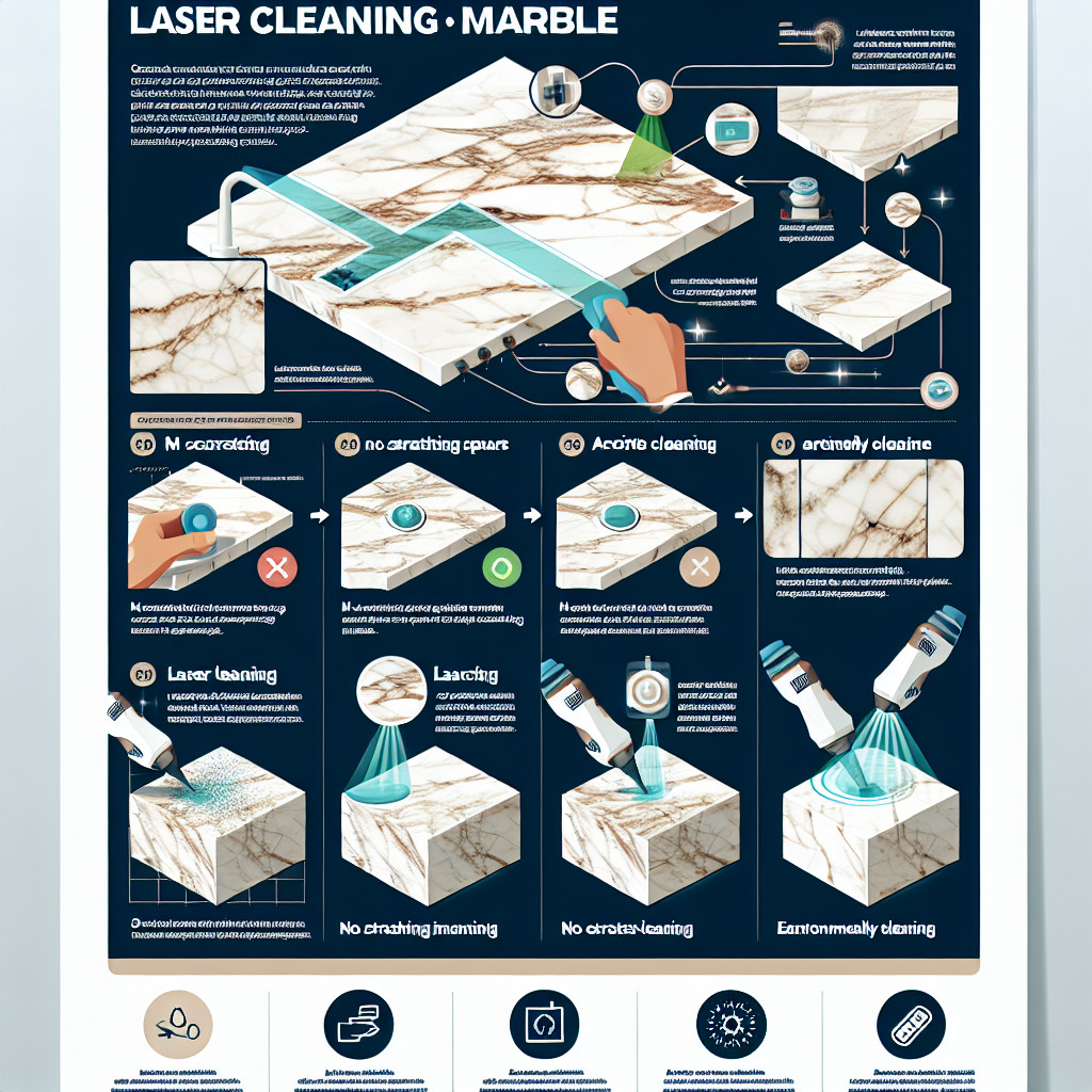 Laser cleaning for removing contaminants from marble surfaces