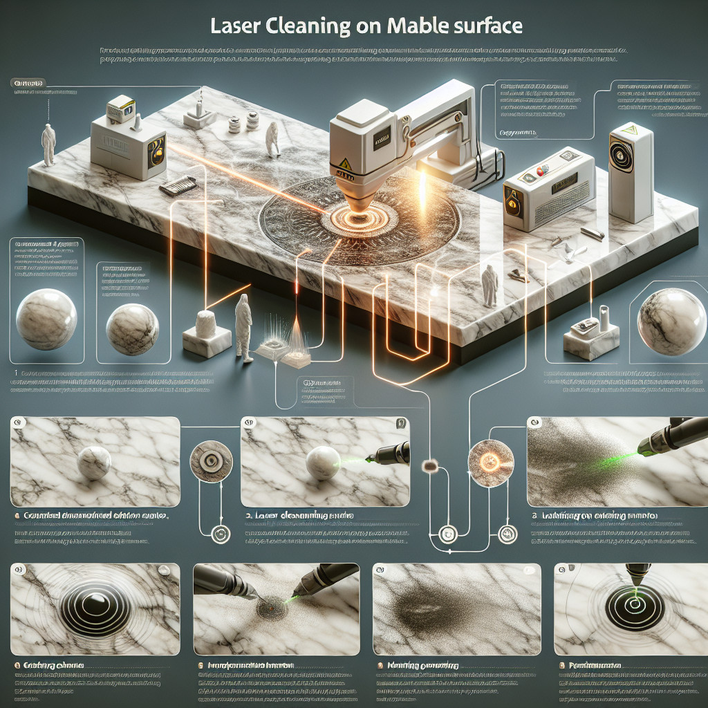 Laser cleaning for removing contaminants from marble surfaces